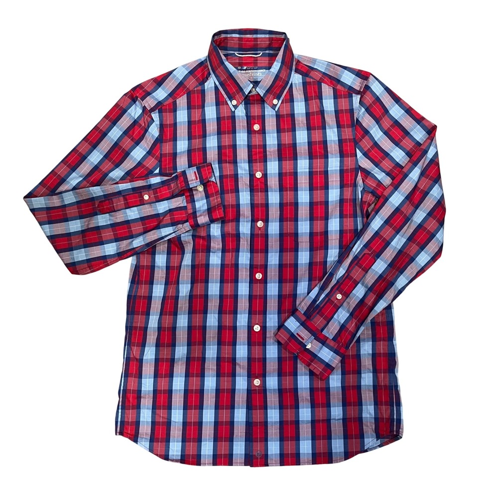 Vineyard Vines Button Down Shirt Mens XS Red Blue Plaid OTG Performance brrr°